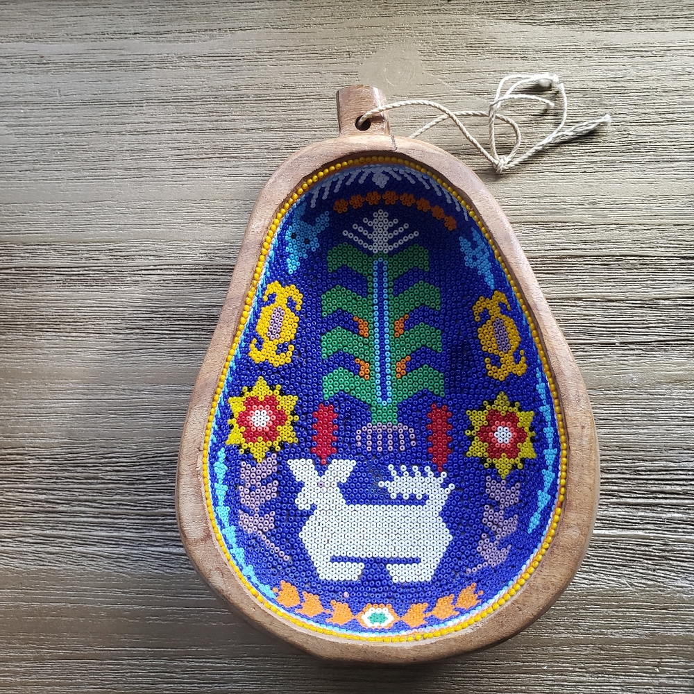 HANDCARVED BEADED BOWL